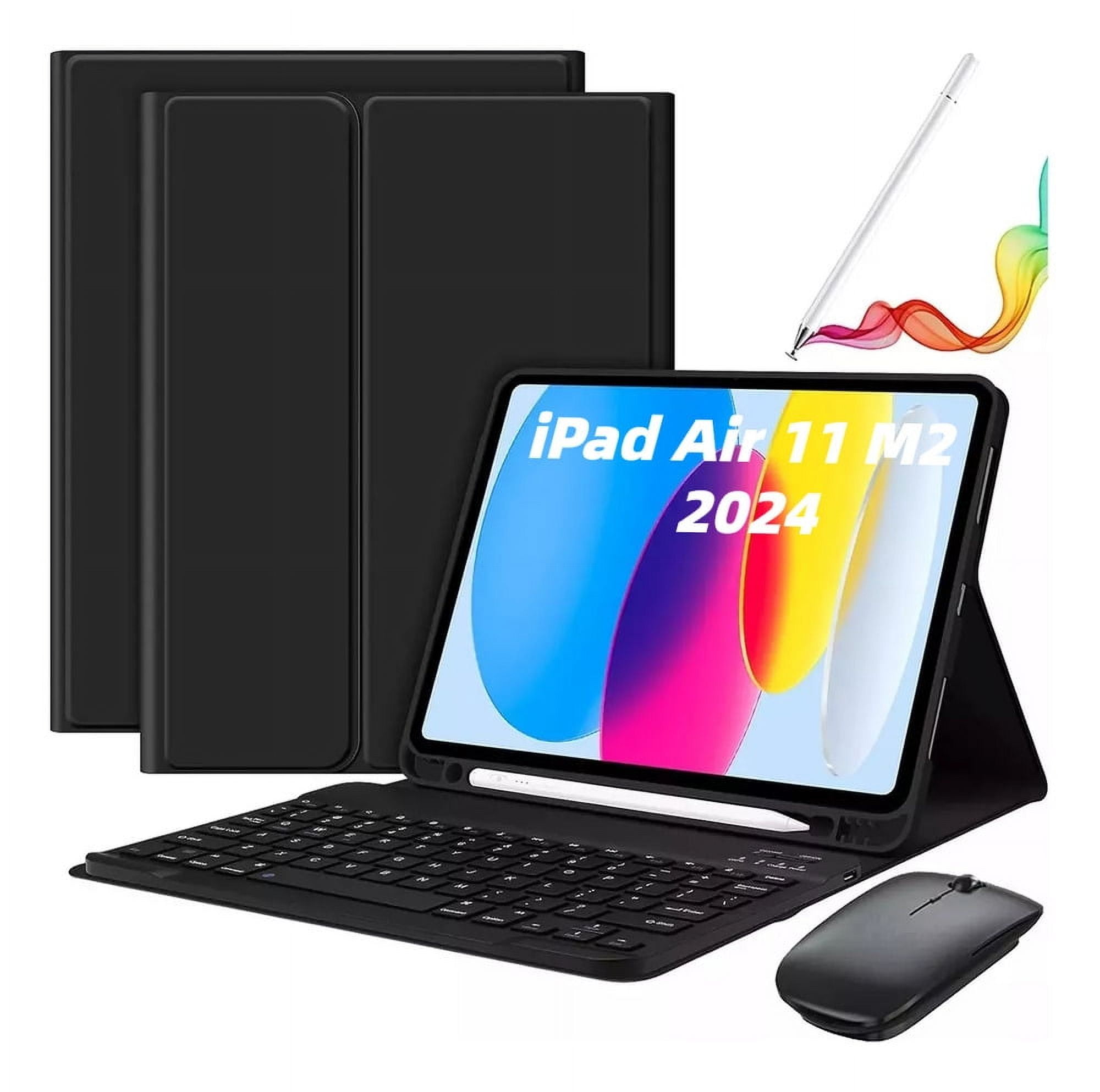 WYBLJ Case for iPad Air 11 M2 2024 with Keyboard, Mouse and Pencil