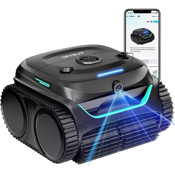 WYBOT C2 Vision AI-Powered Cordless Robotic Pool Cleaner, Visual Targeted Cleaning, 2152 Sq.Ft Coverage, 8 Smart App Modes
