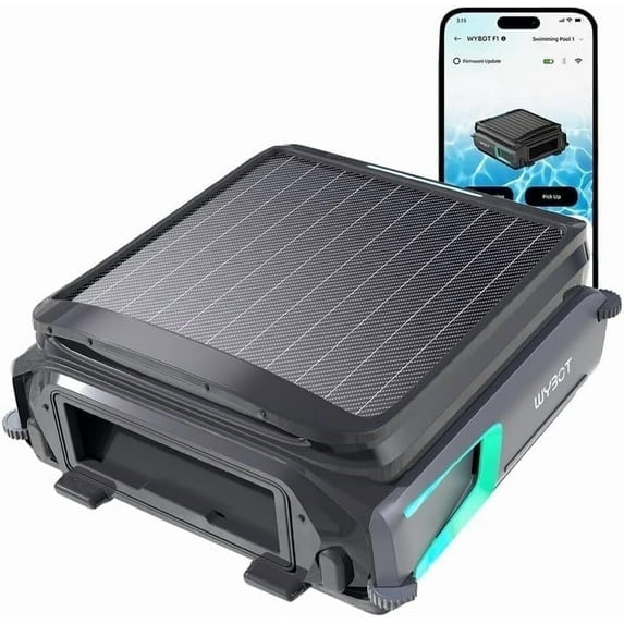 WYBOT F1 Pool Skimmer Solar Powered Robotic Cleaner with App Control, Smart Obstacle Avoidance and Anti-Entanglement, 8-Hour Continuous Runtime