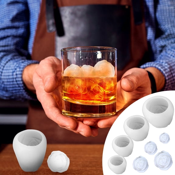 WYBXZ 1-Inch Rose Ice Ball Mold for Small Elegant Ice Spheres, Cocktail Ice for Summer Parties – BPA-Free Silicone, Slow-Melting