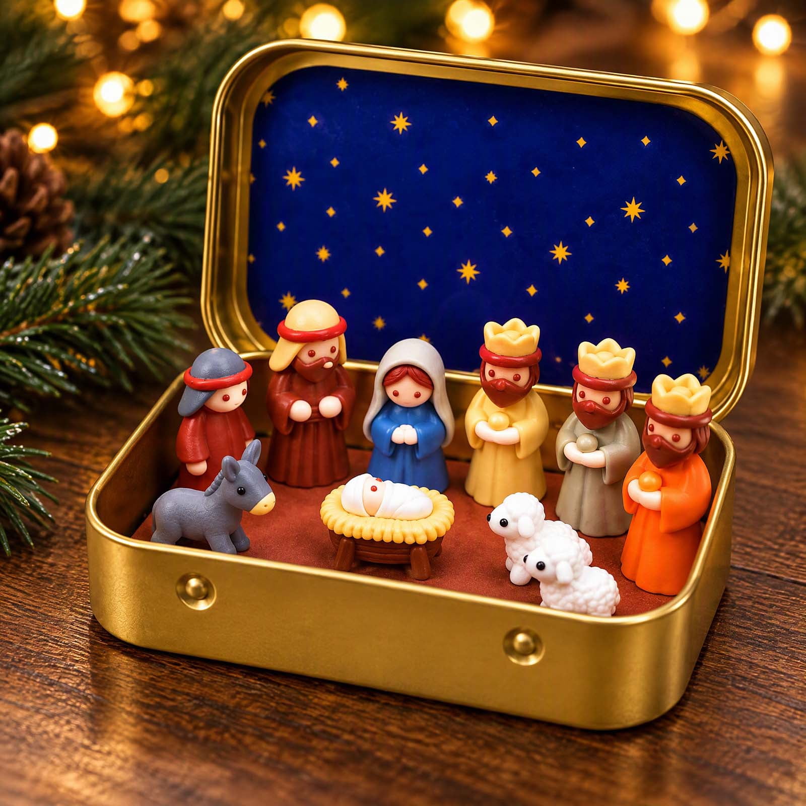 Custom Nativity Set WYBXZ 2 Pack Mini Nativity Sets, 3D Printed Holy Family Christmas Tin ...