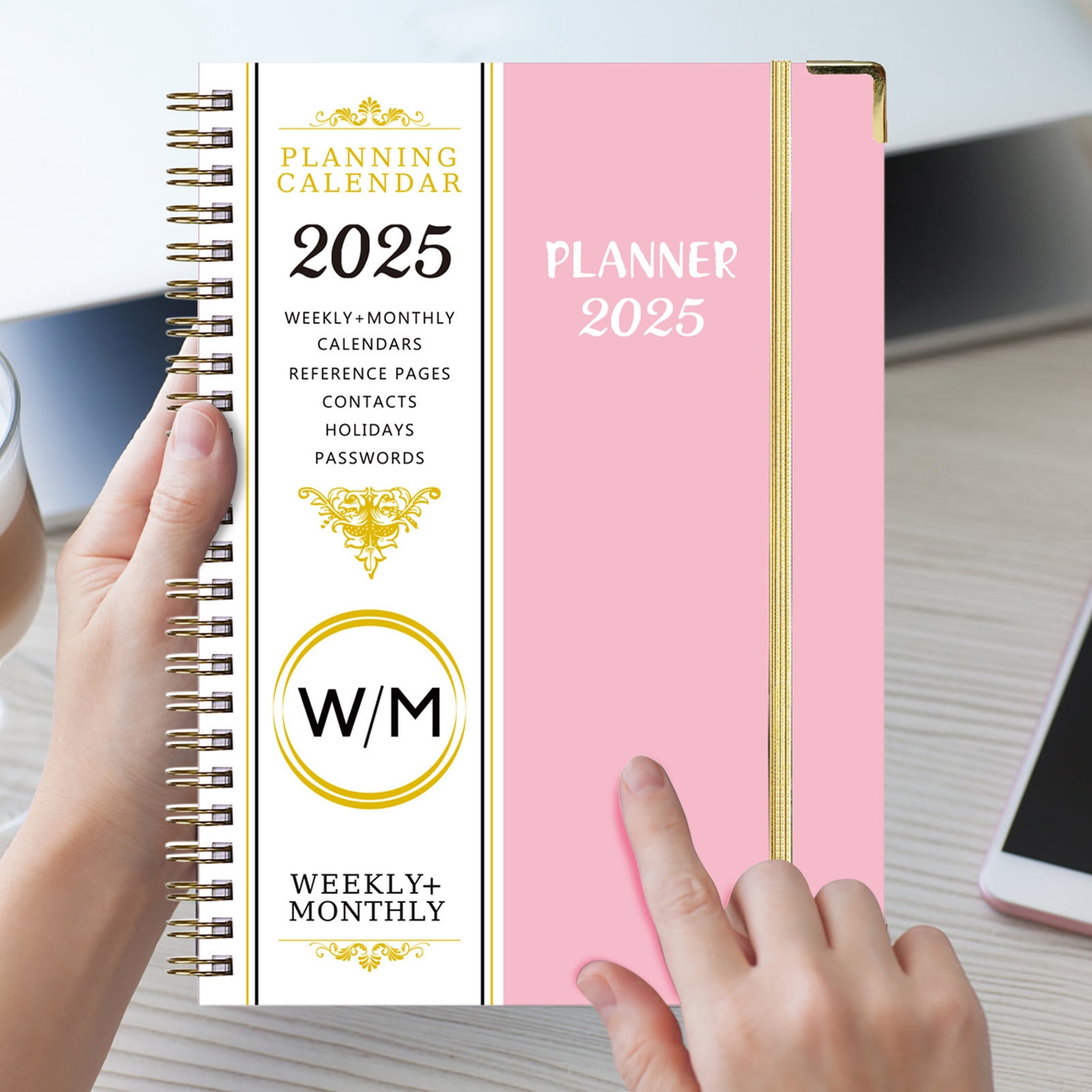 WYBXZ 2025 Daily Planner, Weekly and Monthly Planner Bound, 2025