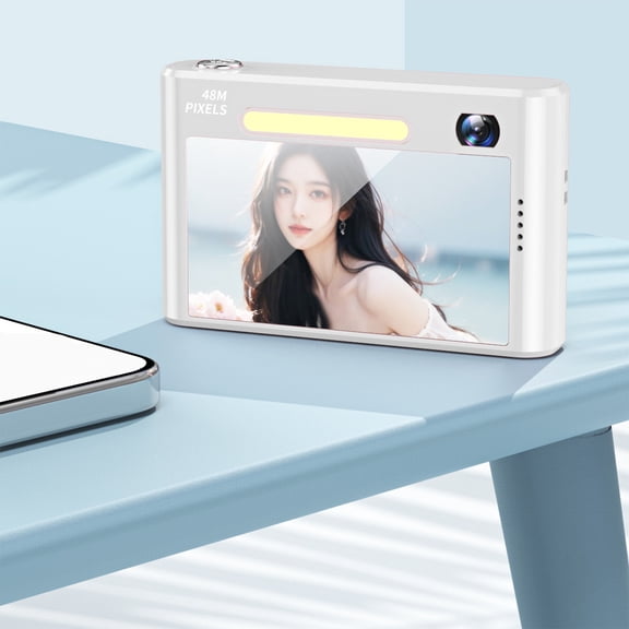 WYBXZ 48MP HD Digital Camera 2.4in IPS Screen, Take Photos and Videos, Travel Camcorder with Night Flash Light and Mirror Beauty Selfie, Supports OTG Transmission, 8X Digital Zooms