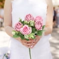 thumbnail image 1 of WYBXZ Artificial Mini Rose Bouquet, Bridal Flower Bouquets Fake Roses for Home Office Garden Party Wedding Christmas Decoration, 1 of 7
