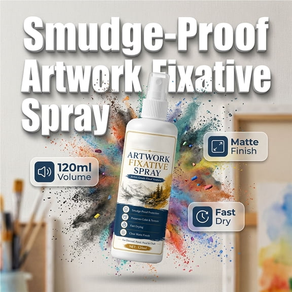 WYBXZ Artwork Fixative Spray 120ml, Matte Protective Coating for Charcoal Pencil Chalk Drawings, Smudge Proof Sealant for Artist Sketches, Fast Drying