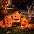 thumbnail image 1 of WYBXZ Black LED Halloween Treat Bags Light Up Reusable Candy Tote for Kids Trick or Treat Party Gift, 1 of 7
