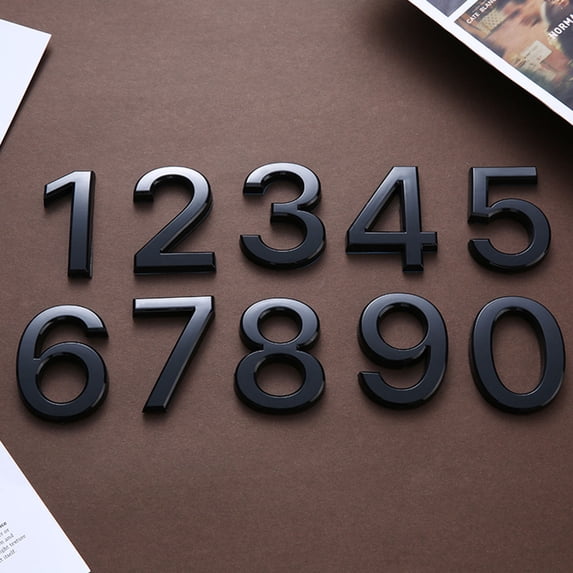 WYBXZ Black Number "7" - Self-Adhesive ABS Plastic Address Number for Mailbox & Door, Weatherproof Rustproof, Modern Matte Finish