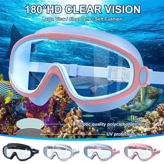 WYBXZ Black Panoramic Swim Goggles Wide Vision Anti-Fog Leak-Free Comfortable Swim Gear for Men Women Summer Pool