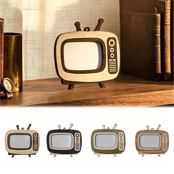 WYBXZ Black Vintage TV Wood Picture Frame Modern Farmhouse Decor for Office Desk, Hanging Wall Art for Small Spaces, Bold Contemporary Accent