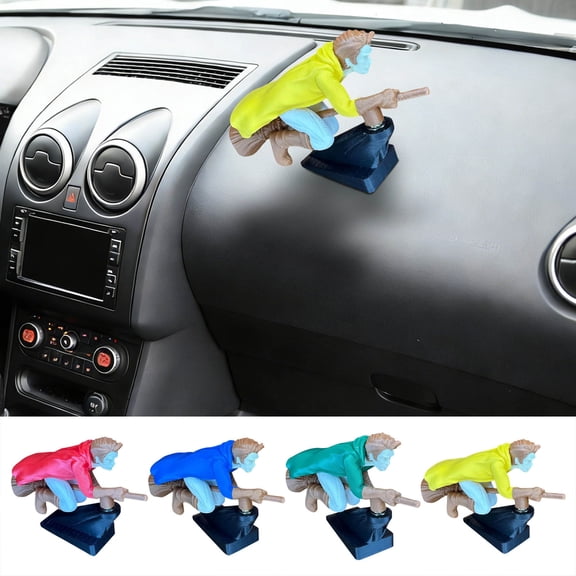 WYBXZ Blue Wizard Car Decor – Motion Sensing Drifting Figure for Dashboard, No Wiring, Secure Adhesive, Summer Road Trip Fun Accessory for Drivers