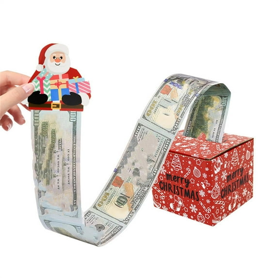 WYBXZ Christmas Surprise Money Pull Pouch, Surprise Pull Out Money Gift Box, Xmas Party Favors Supplies