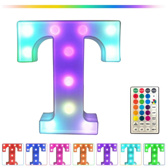 WYBXZ Colorful LED Marquee Letter Lights with Remote, 16 Colors Letter Lamp, Party Bar Letters with Lights Decorations for the Home