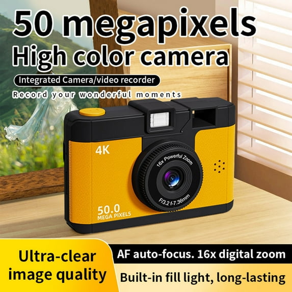 WYBXZ Digital Camera for Kids, HD Lens Student Party CCD Card Camera, 32GB Card 16X Digital Zooms, 2.4 Inch High Definition Screen, with Intelligent Light Beauty Filter