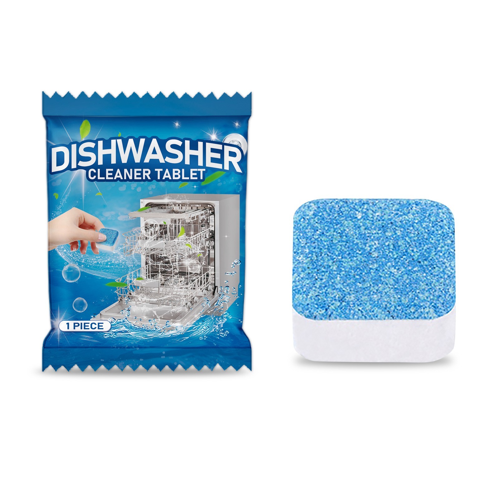 WYBXZ Dishwasher Cleaning Effervescent Tablets, Dishwasher Cleaner and Deodorizer Tablets, Removes Grease and Build-ups, Cleaning Supplies 1pc