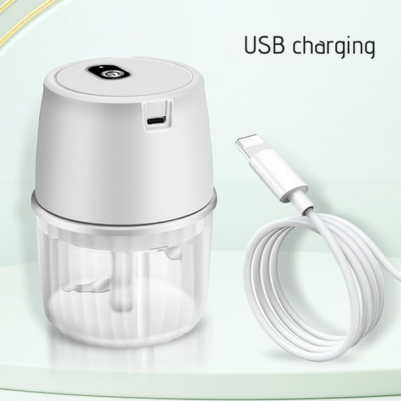 WYBXZ Electric Garlic Chopper, Chili Vegetable Meat Grinder, Mini Portable Veggie Chopper for Ginger, Chili, Fruit, Meat, 250ML