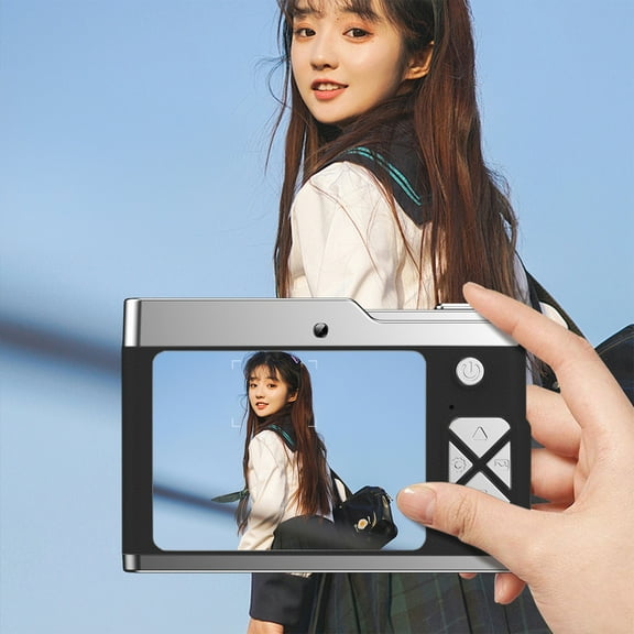 WYBXZ Front and Rear Double Cameras 64MP HD Digital Camera, 2.5in IPS Screen, Take Photos and Videos Camcorder with Night Flash Light Supports OTG Transmission, 8X Digital Zooms