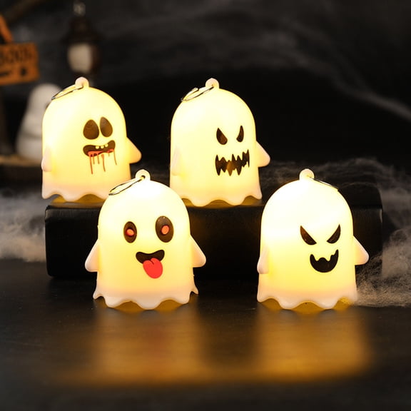 WYBXZ Funny Ghost Night Light Style C Tongue-Out Ghost Warm LED Glow Hanging Halloween Decorative Lamp for Party Window Table Spooky Decor