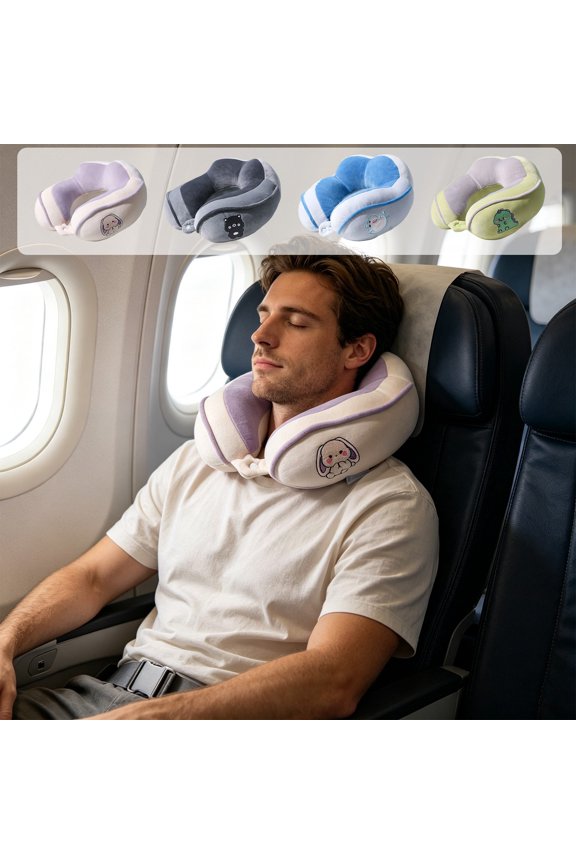 Gray Camel Hump Neck Pillow – Breathable Cotton Cover, Machine Washable, Perfect for Office Workers This Summer