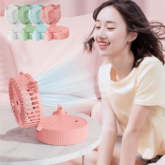 WYBXZ Green 3-in-1 Portable Air Conditioner Fan USB Rechargeable Cooler Humidifier with LED Light for Home Office Bedroom