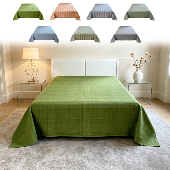 WYBXZ Green Cotton Bed Sheet – Thick Dense Weave for Summer, Breathable Soft, Student Dormitory Bedding – Perfect for Graduation