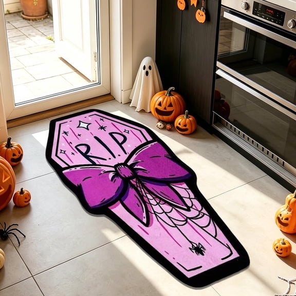 WYBXZ Halloween Shaped Floor Mat 40x100cm Flock Pink Non-Slip Door Mat with Vintage Print for Entryway Porch