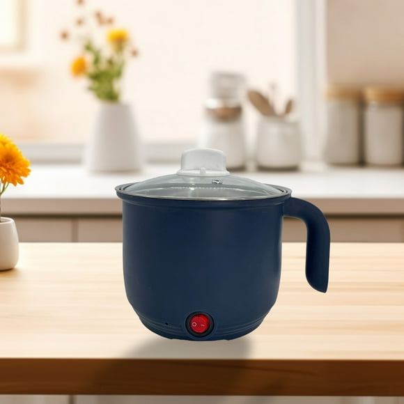 WYBXZ Hot Pot Electric, Noodles Cooker, Non-Stick Electric Pot for Ramen, Soup, Noodles, Steak, Oatmeal, for Dorm, Office(Dark Blue )