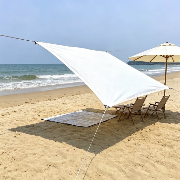 WYBXZ Medium PVC Sun Shade, 300x200cm White for Courtyard, Heavy Duty Material, Protect Your Patio Furniture from Spring Sun