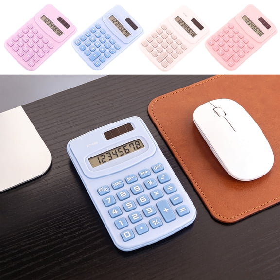WYBXZ Mini Calculator in Pink – Cute & Compact for Teens, Quiet Operation for Library, 8-Digit Display, Auto Shut-Off Saves Battery, Desk Accessory for Home Office