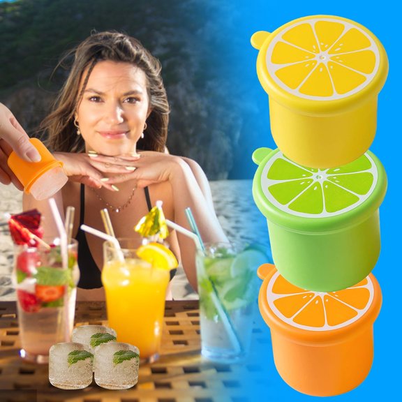 WYBXZ Orange Small DIY Ice Maker with Cover for student Food Portions, JuIce Molds for Summer Graduation – BPA-Free PE Plastic, Easy-Release