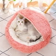thumbnail image 1 of WYBXZ Pet Sleeping Bed, Semi Enclosed Kitty Bed, Indoor Pet Bed with Cover Non Slip, Semi Enclosed Pet Shells Nests Calming Pet Nests, Winter Warm Cats Bed, 1 of 6