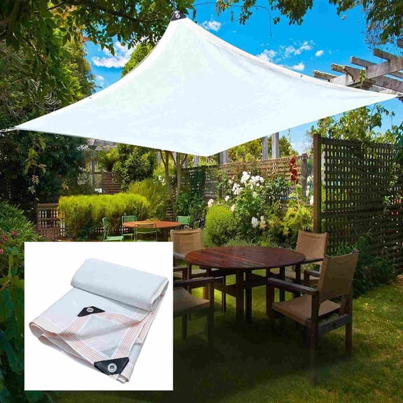 WYBXZ Premium 6-Line White Shade Cloth, 2x2m for Patio, Heavy Duty HDPE, Protect Your BBQ Area from Sun for Father's Day