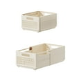 thumbnail image 1 of WYBXZ Retractable Plastic Drawer Storage, Folding Closet Organizers Storage Box, Stackable Storage Bins, for Wardrobe Cupboard Bathroom, Organization and Storage，Beige, 1 of 9