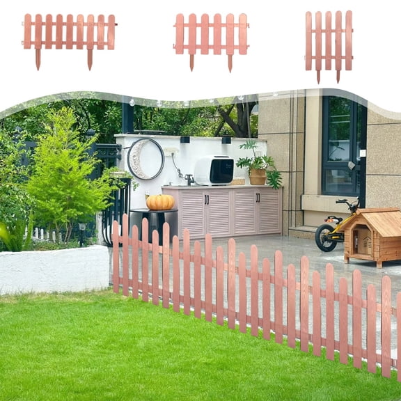 WYBXZ Small Picket Fence Garden Border for Balcony & Patio, Compact Weather-Resistant, 50x20cm Panel