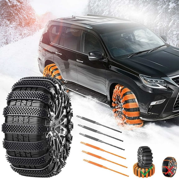 WYBXZ Snow Tire Chain, Reusable Portable Adjustable Plastic Non-Slip Cable Tie,  Universal Emergency Tire Chains for Winter Driving, Sedans SUVs Bread Off-road Vehicles Universal Snow Straps