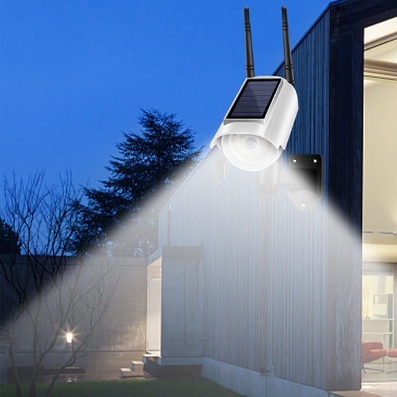 WYBXZ Solar Security Light with Motion Sensor Fake Camera LED Flashing Outdoor Wall Lamp for Garden Garage Summer Night Safety