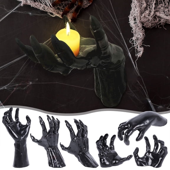 WYBXZ Style A Wall Mounted Ghost Hand, Halloween Creepy PVC Decor, Gothic Hanging Ornament, 9.8in