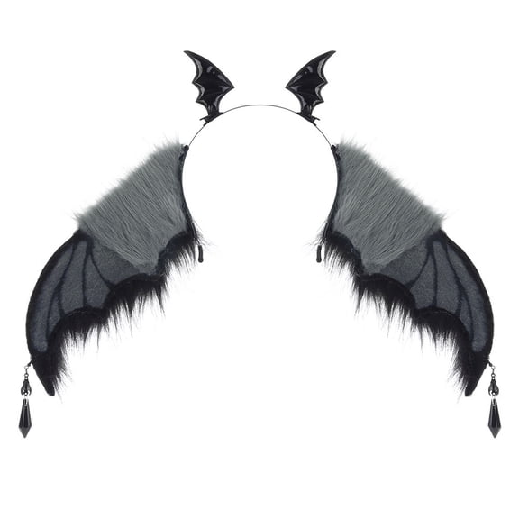 WYBXZ Style C Gothic Devil Wing Headband, Adjustable Black Red Hair Piece for Summer Parties, Cosplay Accessory, Dark Decor (146)