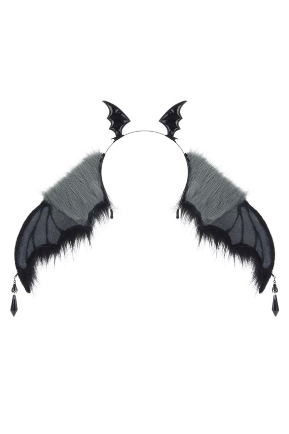 Style C Gothic Devil Wing Headband, Adjustable Black Red Hair Piece for Summer Parties, Cosplay Accessory, Dark Decor (146)