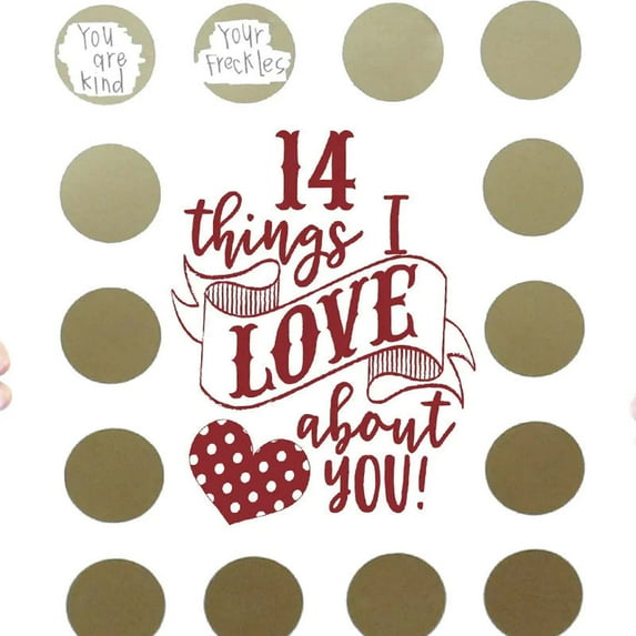 WYBXZ Valentine's Day Scratch, 14 Things I Love About You Scratch Off Cards, Valentines Day Personalized Gift, Love Cards for Him Her Husband Wife Girlfriend Boyfriends
