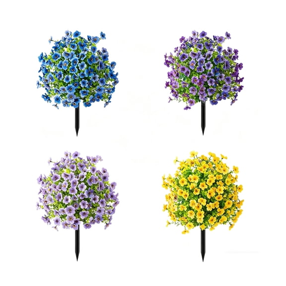 WYBXZ White Artificial Flower Stake All-Weather Faux Blooms Memorial Garden Decor for Wedding Arch Sympathy Arrangement - Fade-Proof Flexible Stems 54 Stems