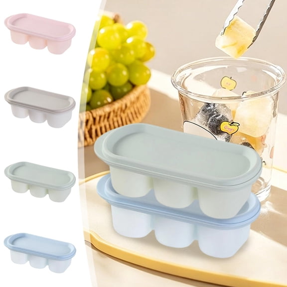 WYBXZ White Silicone Ice Tray with Lid, Easy Release Ice Mold Mold for Freezer, Summer Drink Essential for Party (White)