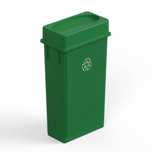 WYDK 23 Gallon Green Rectangular Slim Trash Can with Drop Shot Lid | Great for Home, Commercial, or Restaurant Use.