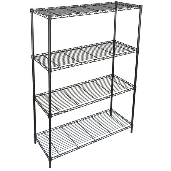 WYDK 4 Shelf Storage Wire Shelving Steel Organizer Wire Rack Kitchen Garage Rack