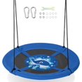 thumbnail image 1 of WYDK 40” Saucer Tree Swing for Kids, Flying Saucer Swing with Carabiners, Adjustable Hanging Ropes, Waterproof 600D Oxford Cloth, Safe Round Swing for Outdoor, Playground, Backyard (Blue Whale), 1 of 9