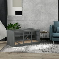 WYDK 45" Extra Large Wooden Hamster Cage, 3-Layer Chewproof Rat Cage with Opening Roof, Hut, Ramps, for Gerbil, Dwarf & Syrian Hamsters