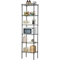thumbnail image 1 of WYDK 6 Wire Shelving Unit Adjustable Storage Shelf Metal Storage Rack with Leveling Feet for Closet Laundry Pantry Kitchen Garage 600 LBS Capacity 16.7" L×11.8" W×63.6" H, Black, 1 of 8
