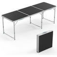 thumbnail image 1 of WYDK 6ft Folding Camping Table with Carry Handle,Portable Utility Table Multipurpose for Party Picnic Tailgating Outdoor Patio Garden Indoor Kitchen,Black, 1 of 7