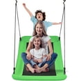 thumbnail image 1 of WYDK 700 lbs Giant 60'' Platform Tree Swing for Kids and Adult, Indoor/Outdoor Large Swing with Oxford Fabric, Adjustable Hanging Ropes, Suitable for Park, Playground, Backyard (Green), 1 of 9