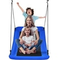 thumbnail image 1 of WYDK 700 lbs Giant 60'' Platform Tree Swing for Kids and Adult, Indoor/Outdoor Large Swing with Oxford Fabric, Adjustable Hanging Ropes, Suitable for Park, Playground, Backyard (Blue), 1 of 8