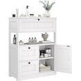 thumbnail image 1 of WYDK Bathroom Cabinet, Modern Bathroom Floor Storage Cabinet Organizer with 1 Door and 3 Drawers, Freestanding Cupboard for Kitchen/Living Room Use(White1/Three Drawers&One Door), 1 of 8